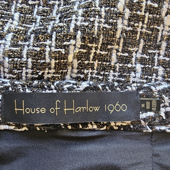 House of Harlow X Revolve Blair Tweed Metallic Mini Skirt Size XL - Picture 7 of 8